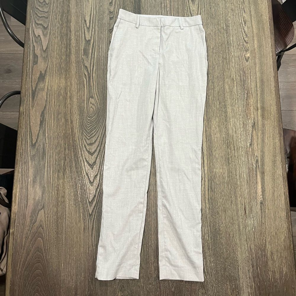 H&M Womens Suit Pants Tapered Leg Mid-Rise Slim Fit Stretch Pockets Gray Size 2